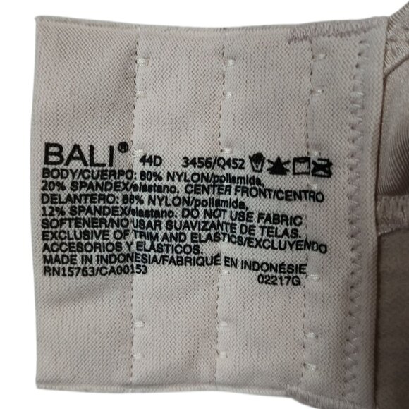 Bali One Smooth U Bounce Control Underwire Bra DF3456 Beige 44D - Picture 7 of 7